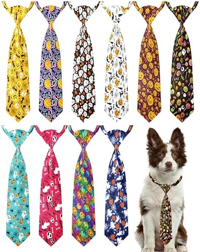 PET SHOW 10 Pack Halloween Dog Ties Neckties XL for Extra Large Dogs by PETSHOW