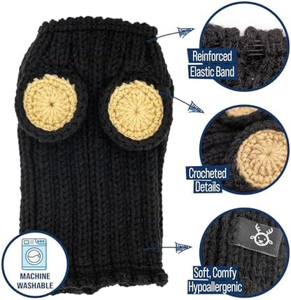 Zoo Snoods Black Bear Costume - Warm Knit Dog Snood Wrap for Pets, Neck Ear Cover Protection, Halloween Winter (Large) - Image 3