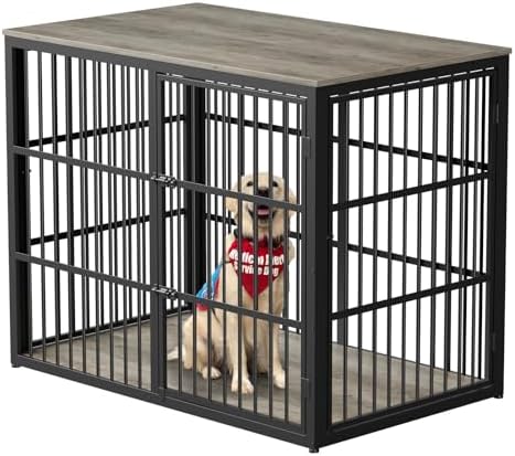 Lyromix 48'' XXL Dog Crate Furniture with 3 Doors for Large Dogs