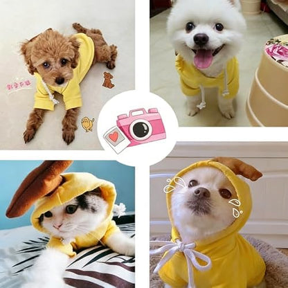 Dog Hoodie Warm Autumn Winter Pet Sweatshirt Yellow Banana Costume, M - Image 4