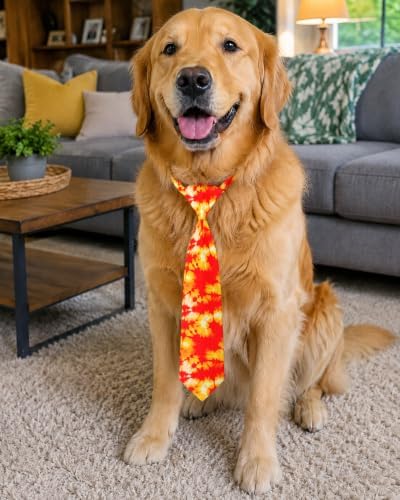 PET SHOW 10 Pack Tie Dye Dog Ties Neckties XL for Extra Large Dogs - Image 4
