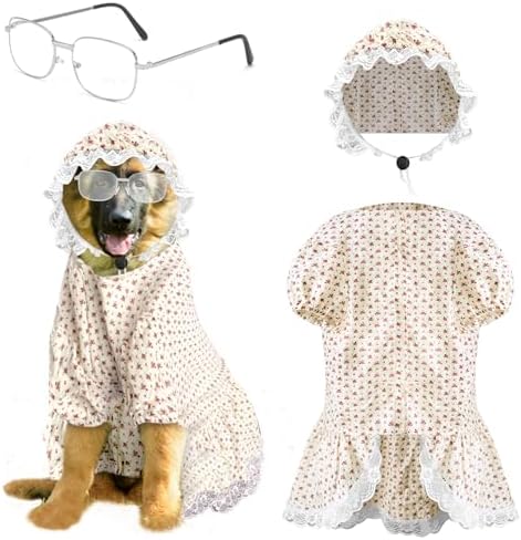 3 Pcs Old Lady Costume for Dog Grandmas Dogs Costume by Unknown