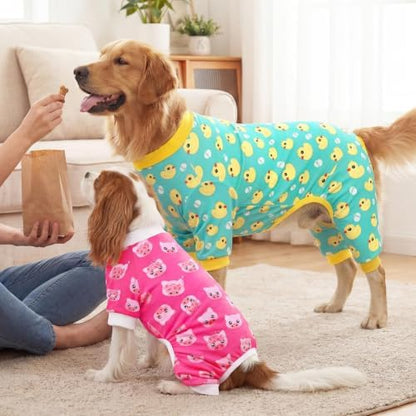 XPUDAC 4 Pieces Dog Pajamas for Small Dogs Pjs Clothes Puppy Onesies for Doggie Duck Shirts Sleeper for Pet Cats Jammies-S - Image 3
