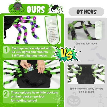 Realistic Halloween Spider Dog Costume for XL Large Dog Cosplay with 64 Led - Image 5