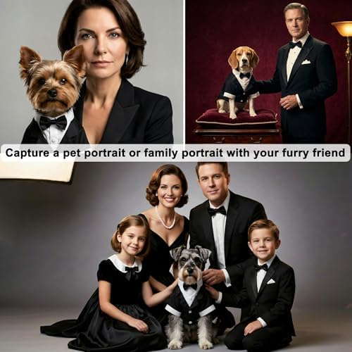 Dog Tuxedo with Bow Tie, Formal Wedding Suit for Small Medium Puppy Dogs - Image 7