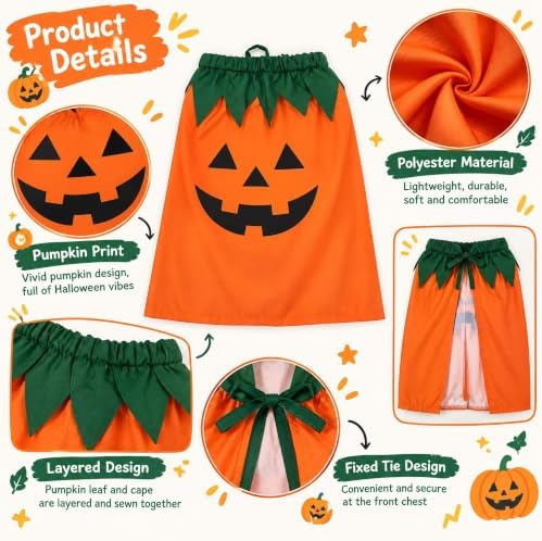 Halloween PumpkinDog Cape Halloween Dog Outfit for Medium Large Dog(XL) - Image 2