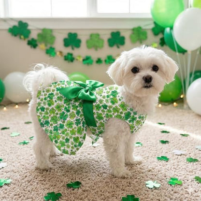 St. Patrick Day Dog Dress Holiday Irish Lucky Clover Dress Outfits Skirt for Small Boys and Girls Puppies Pets Doggie - Image 7