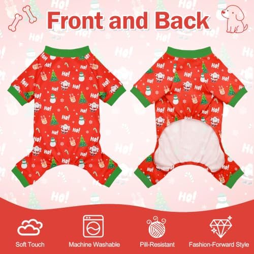 Dog Christmas Pajamas for Small Medium Dog Christmas Pjs Dog Onesie Cute Soft Breathable Puppy Pet Stretchy Dogs Recovery Suit for Boy Girl-M - Image 6