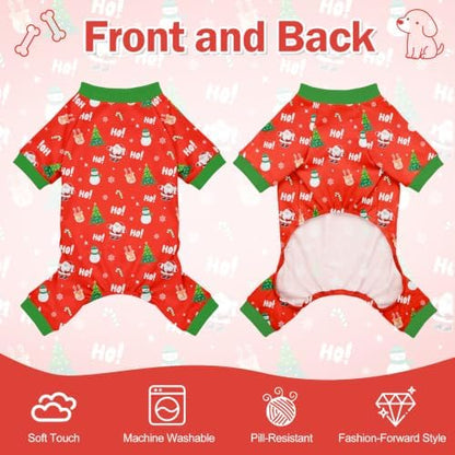 Dog Christmas Pajamas for Small Medium Dog Christmas Pjs Dog Onesie Cute Soft Breathable Puppy Pet Stretchy Dogs Recovery Suit for Boy Girl-XL - Image 6