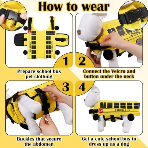 School Bus Halloween Costume for Dogs Funny Pet Costume, S - Image 5