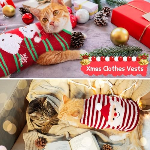 Sanwuta 3 Pcs Thanksgiving Christmas Dog Sweaters Sets, Medium - Image 5