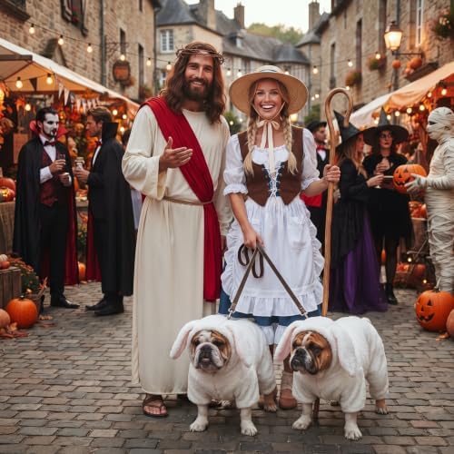 Gilprop Sheep Costume for Dogs, Halloween Lamb Pet Fun Costume, M - Image 6