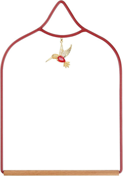 Hummingbird Swing - Metal Hummingbird Swings and Perches with Wooden Dowel for Outdoor Garden Patio Backyard Hanging, Bird Essentials