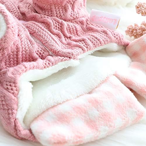 Dog Princess Sweater for Small Dogs Thick Shirt Plaid Clothes Costume Pet Girl Cute Coat Outfits Fall Costumes Winter Dog Sweaters (L,Blue) - Image 6