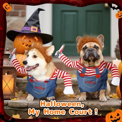T2Y Dog Halloween Costumes, Chucky Dog Costume for Large Dog - Image 4