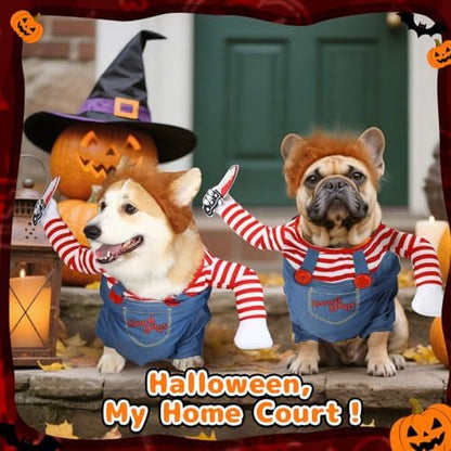 T2Y Dog Halloween Costumes, Chucky Dog Costume for Large Dog - Image 4