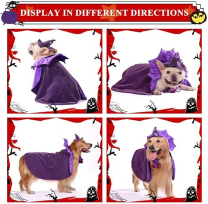 Small Dog Halloween Costumes, Dog Witch Costume Wizard Hat and Cape, Corgi Dachshund and French Bulldog Funny Cute Puppy Costumes with Adjustable Straps for Small Medium Dogs and Cat (S) - Image 6