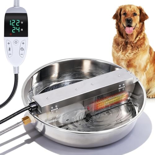 Heated Automatic Dog Water Bowl Dispenser Outdoor for Large Dogs