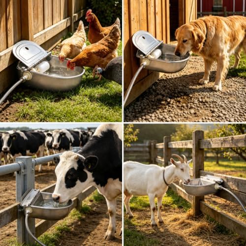 Stainless Steel Automatic Livestock Waterer with Float Valve Fit 3/4''GHT