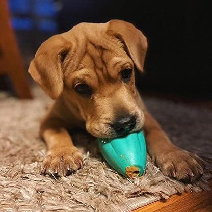 Chew King by Mammoth Premium Treat Dispensing Dog Toy, Durable Natural Rubber Chew Toy, Safety Air Vent, Interactive Enrichment Toy for Aggressive Chewers, Large Pack of 2- Teal
