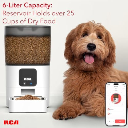 Automatic Cat Dog Feeder, Smart WiFi App 6L Food Dispenser, Portion Control