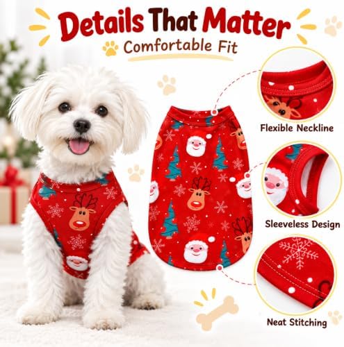 Xuniea 6 Pcs Halloween Dog Shirt, Holiday Pet Clothes, M (fit 5-7lbs) - Image 3