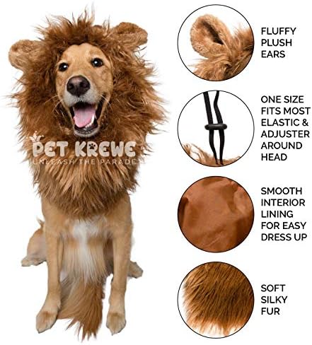 Lion Mane Costume and Big Dog Lion Mane Wig - Large Dog Costumes by Pet Krewe - Image 3