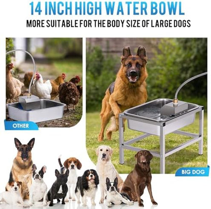 3Gal Automatic Dog Water Bowl Dispenser for Large Dogs Outdoor
