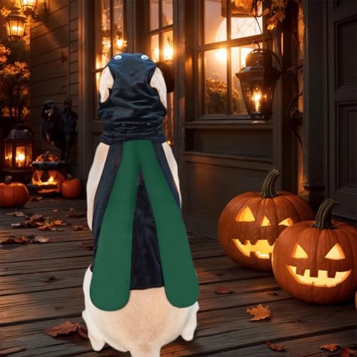 Dog Halloween Vampire Devil Cloak Cape, Red Black Classic Pet Costume for Small Medium Large Dogs, Holiday Cosplay Special Events (Mosquito-Green, B4) - Image 2