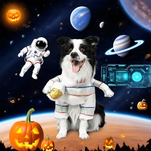 DELIFUR Dog Halloween Astronaut Costume - Pet Dress Up Spacesuit Funny Apparel Uniform Adjustable Cosplay Outfit for Small Dog (Astronaut, Small) - Image 5