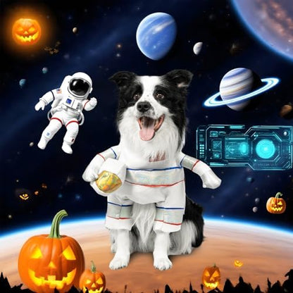 DELIFUR Dog Halloween Astronaut Costume - Pet Dress Up Spacesuit Funny Apparel Uniform Adjustable Cosplay Outfit for Small Dog (Astronaut, Small) - Image 5