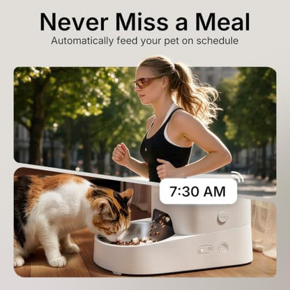 PETKIT Automatic Cat Feeder, 2.4G WiFi Automatic Dog Feeder, App Control Pet Food Dispenser with Triple Fresh-Lock System, Schedule Feeding, Food Shortage Alert, Dual Power-Charge&Battery,3L Capacity