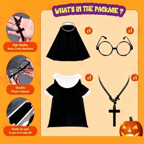 Cat Puppy Costume Priest Nun Outfit (Nun,Small) - Image 2