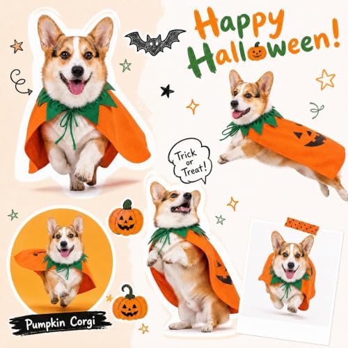 Halloween PumpkinDog Cape Halloween Dog Outfit for Medium Large Dog(M) - Image 5