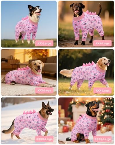 CuteBone Dinosaur Costume Dog Pajamas, Stretchy Spandex Crystal Velvet Sleepwear Coat for Small Dogs, Soft & Warm Pet Outfit Clothes for Cold Weather, Cozy Pullover Design COSP09-3XL - Image 5
