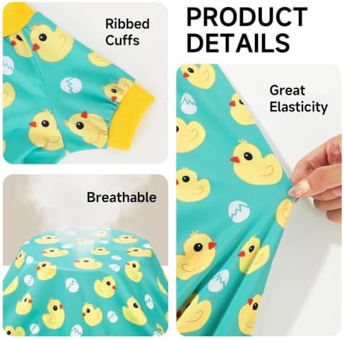 XPUDAC 4 Pieces Dog Pajamas for Large Dogs Pjs Clothes Puppy Onesies for Doggie Duck Shirts Sleeper for Pet Cats Jammies-5XL - Image 5
