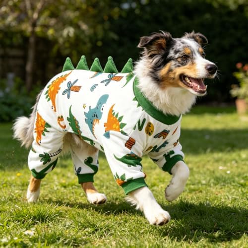 DELIFUR Dinosaur Costume Dog Pajamas- Soft Pjs Recovery Suit Stretchable Cozy Pullover Design Cute Breathable Sleepwear Onesie for Small Dog - Image 6