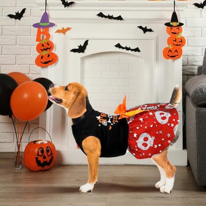 Dog Halloween Costumes Dog Dress Halloween Costumes for Dogs Funny Puppy Dress with Bow for Small Medium Large Dogs Pumpkin Witch Bat Pet Costume Halloween - Image 4