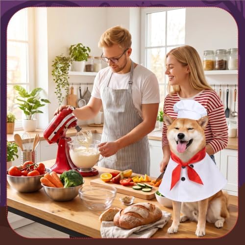 Halloween Dog Costumes, Dog Chef Costume, Pet Chef Outfit, L - Image 7