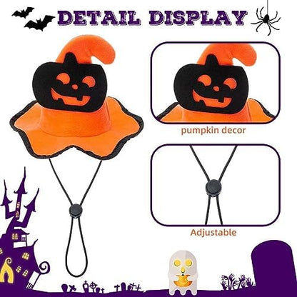 EXPAWLORER Dog Halloween Costumes,Dog Collar and Wizard's Pumpkin Hat Set - Image 4