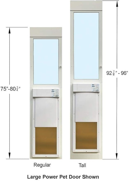 Power Pet Automatic Sliding Glass Patio Pet Door by High Tech Pet - Pet Operated Dog Door, Heavy-Duty Aluminum Frame (75" - 80 1/4"), High Security, Air Tight, for Large Dogs 30-100 lbs., Easy Install