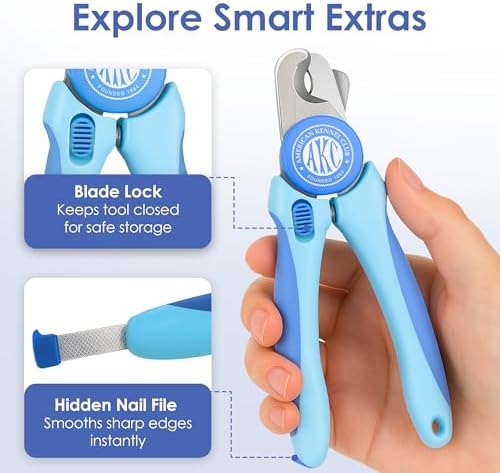 AKC Dog & Cat Stainless Steel Nail Clippers with Safety Guard and Nail File - Image 5