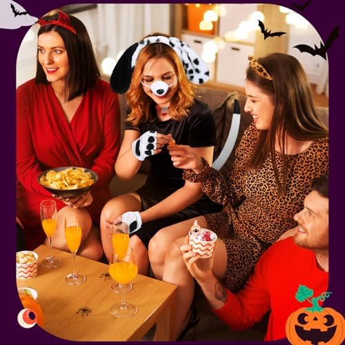 Maiteenly 5 Pcs Dalmatian Dog Costume Set for Women Halloween Party - Image 6
