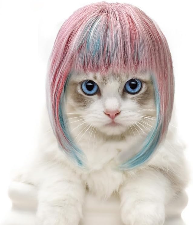 Tangpan Dog Pet High Temperture Wire Wig (Dark Dreamy Colorful) - Image 3