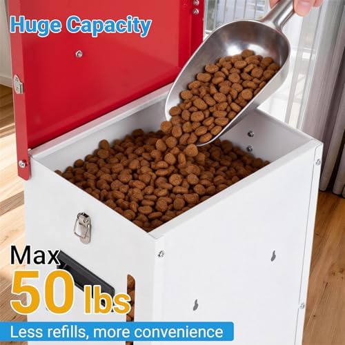Automatic Dog Feeder - 50LBS Capacity Auto Gravity Dispenser