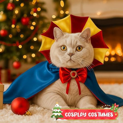 Dog Halloween Costume Cape Princess Cloak with Bow Tie (Princess, SM) - Image 4