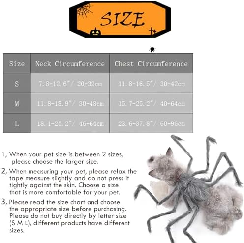 BAMY Halloween Dog Spider Costume Funny Pet Dress Up Clothes Creativity Gray Araneid Cosplay Apparel (S (Chest Circumference 11.8-16.5")) - Image 7