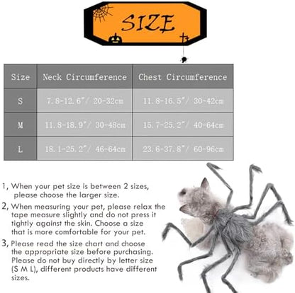 BAMY Halloween Dog Spider Costume Funny Pet Dress Up Clothes Creativity Gray Araneid Cosplay Apparel (M (Chest Circumference 15.7-25.2")) - Image 7