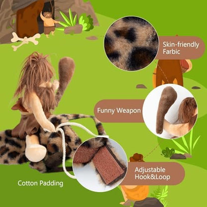 DELIFUR Dog Halloween Costume Funny Dog Cowboy Riding Costume Pet Costume Cat Suit Cowboy Rider Style for Small Medium Large Dogs (Primitive Man, X-Large) - Image 3