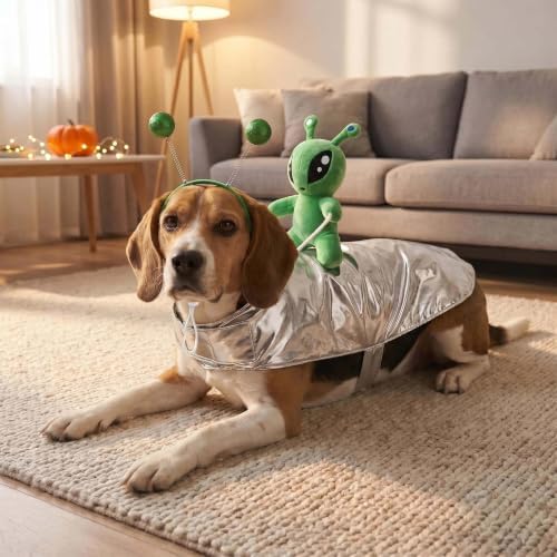 Halloween Alien Dog Costume Outfit Headband for Small Large Dog L - Image 5